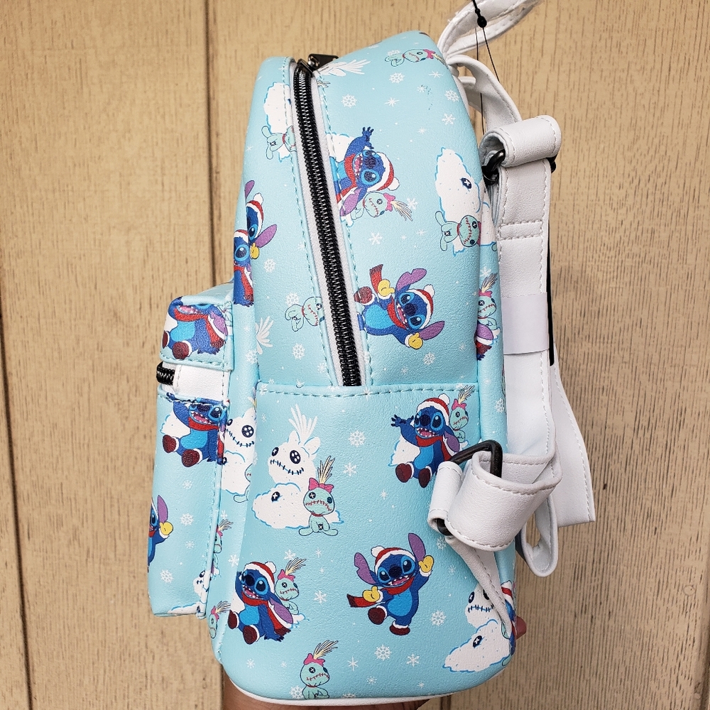 Disney Loungefly Lilo and Stitch Winter Christmas Mini Backpack - Picture 3 of 6